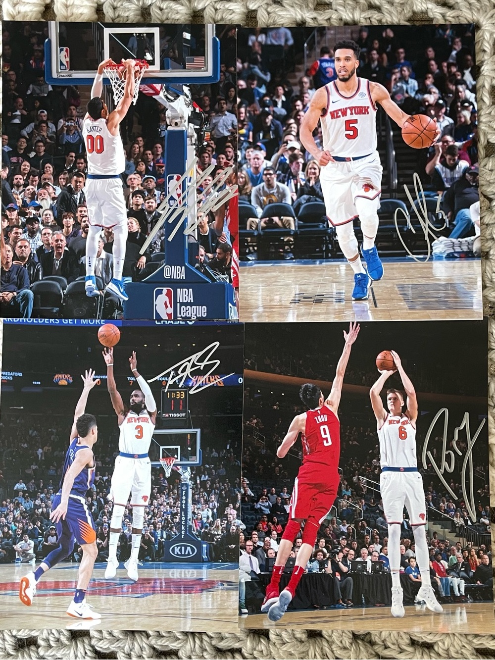 Set Of 4 8x10 New York Knicks Autographed Photos